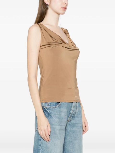 Blumarine cowl flower top - Neutrals
