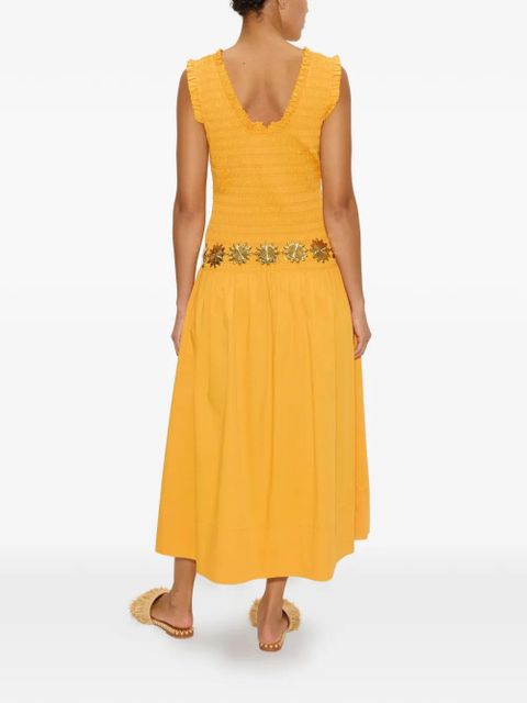 Simon Miller Zini V-neck sleeveless cotton midi dress - Yellow