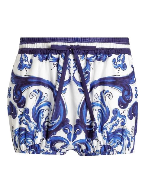 Dolce & Gabbana Majolica-print poplin shorts - White - zdjęcie produktu nr 1