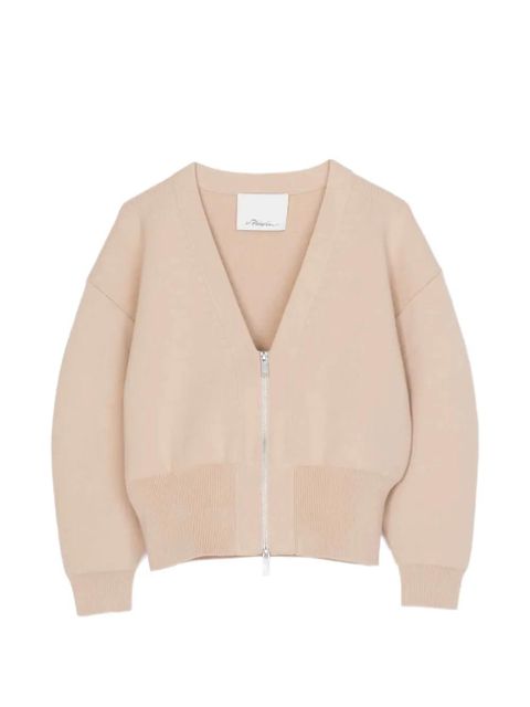 3.1 Phillip Lim V-neck zip-up cardigan - Neutrals - zdjęcie produktu nr 1