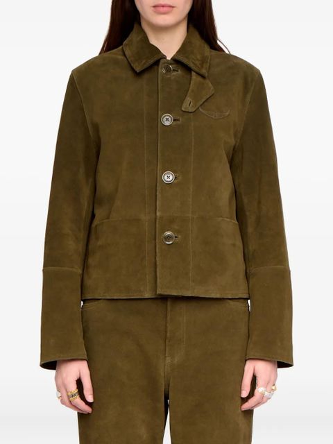 Zadig&Voltaire Lessa button suede jacket - Green