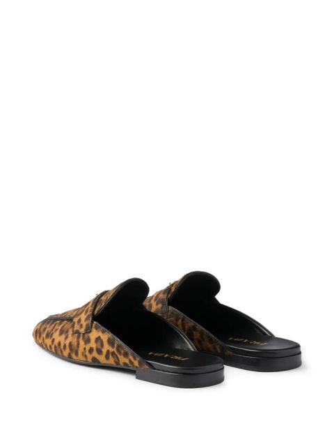 Prada leopard-print leather mules - Brown - zdjęcie produktu nr 2