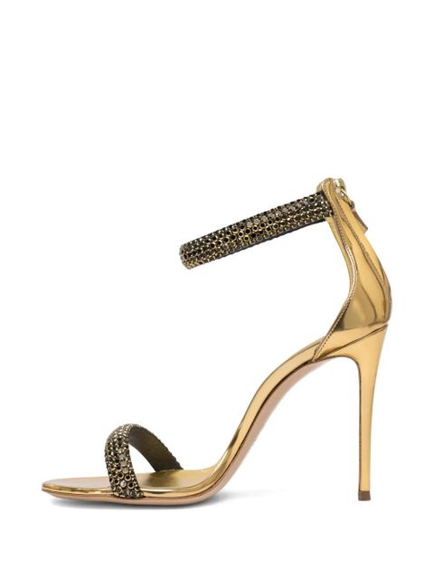 Casadei 100mm crystal-embellished stiletto sandals - Yellow