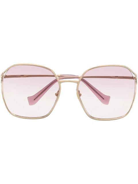 Miu Miu Eyewear oversize square-frame sunglasses - Gold - zdjęcie produktu nr 1