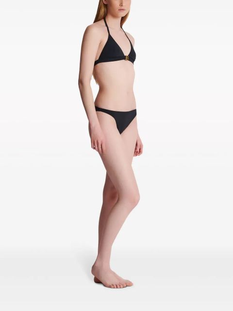 Balmain logo-print triangle bikini set - Black