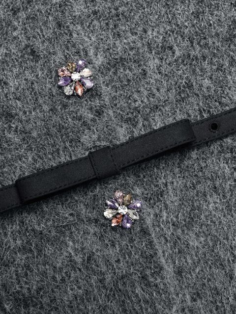 Self-Portrait crystal-embellishment cardigan - Grey