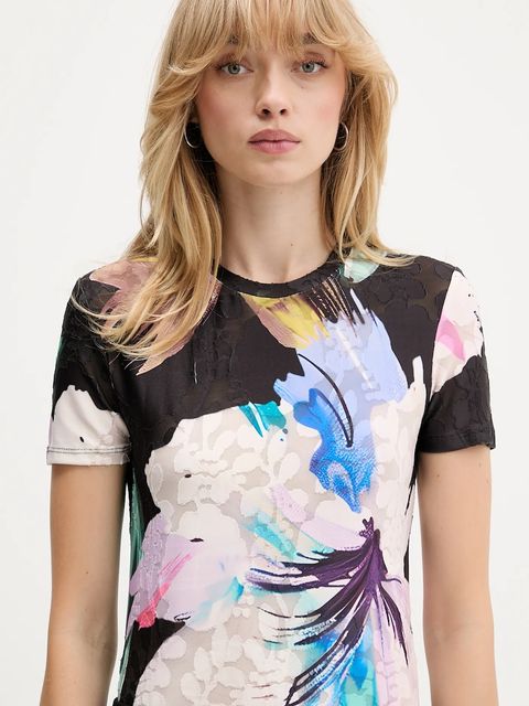 Desigual t-shirt VIENA damski kolor czarny 25WWTK52
