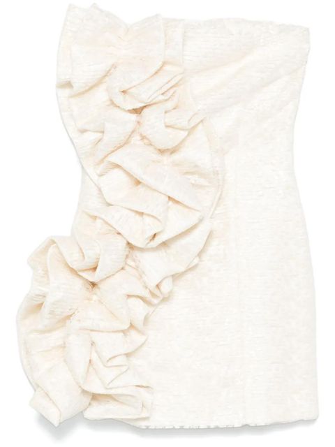 ROTATE BIRGER CHRISTENSEN lace ruffle mini dress - Neutrals - zdjęcie produktu nr 2