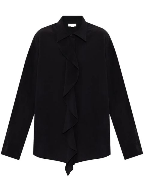Victoria Beckham ruffled silk blouse - Black - zdjęcie produktu nr 1