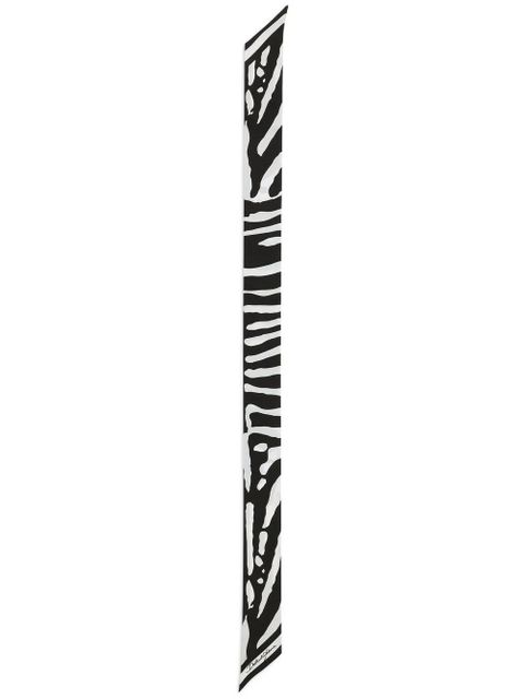Dolce & Gabbana zebra-print twill headscarf - Black - zdjęcie produktu nr 1