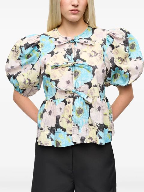 GANNI printed blouse - Blue