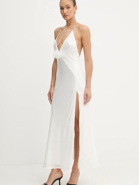 Bardot sukienka kolor biały maxi rozkloszowana 59278DB5 - zdjęcie produktu nr 2