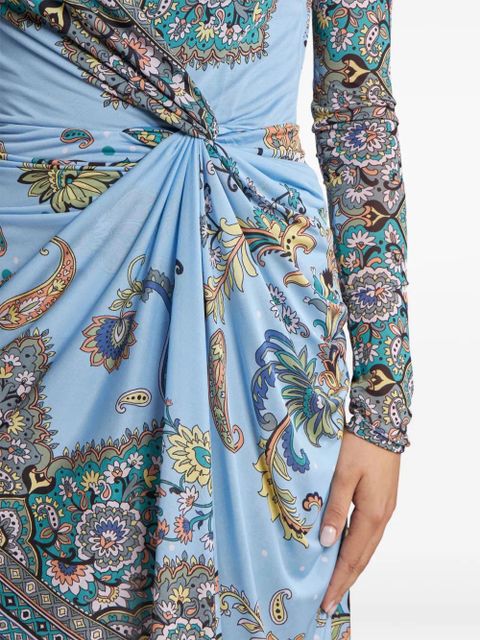 ETRO asymmetric mini dress - Blue