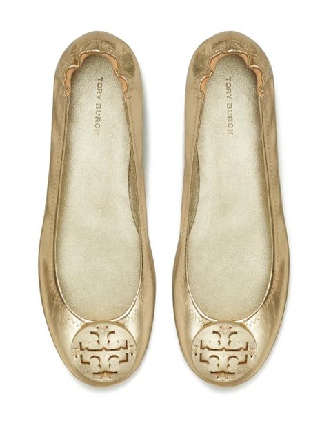 Tory Burch Minnie travel ballerina shoes - Gold