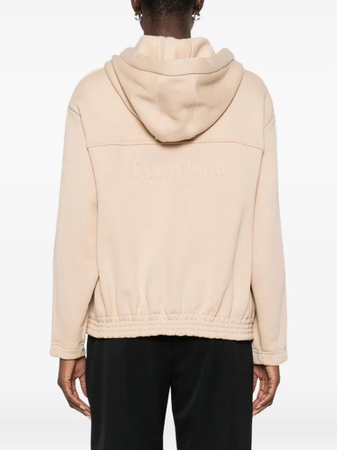 Max Mara stripe-detail zip-up hoodie - Pink