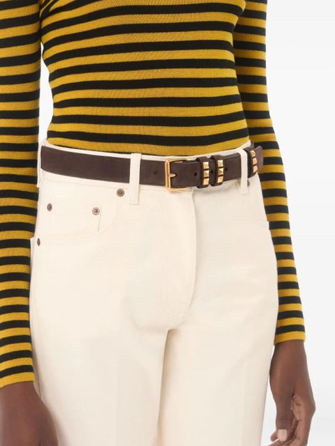 Valentino Garavani Rockstud-embellished suede belt - Brown