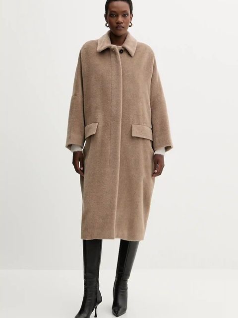 Marella płaszcz wełniany kolor brązowy 2523016122200