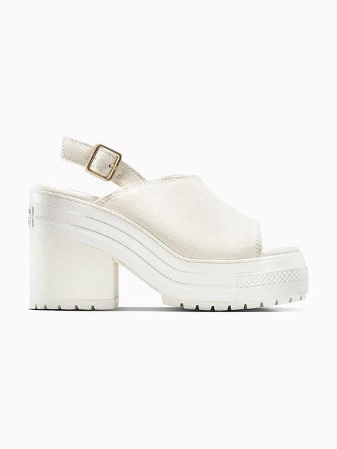 Converse sandały zamszowe Chuck 70 De Luxe Heel Mule damskie kolor biały na słupku A15070C - zdjęcie produktu nr 1