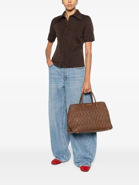 Miu Miu matelassé tote bag - Brown - zdjęcie produktu nr 2