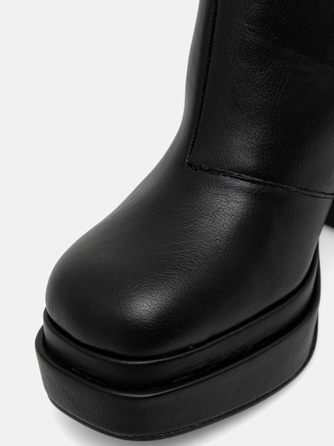 Buffalo kozaki May Boot Btn damskie kolor czarny na słupku 1220074-BLK