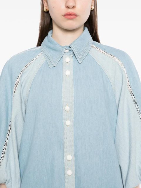 FARM Rio lace panelled shirt - Blue