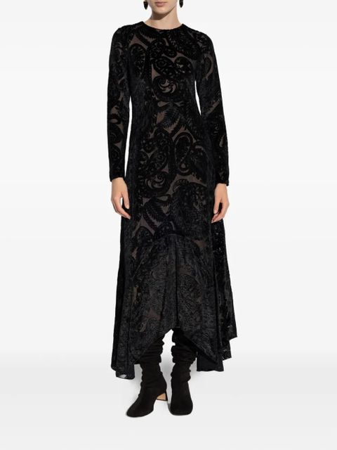 ETRO paisley-print velvet midi dress - Black