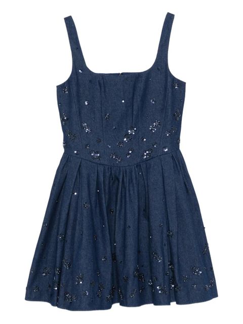 Maje sequin-embellishment square-neck mini dress - Blue - zdjęcie produktu nr 1