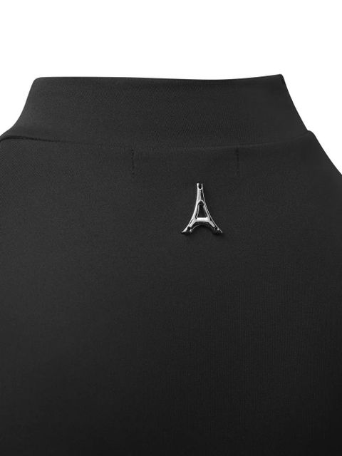 Manière De Voir mock-neck asymmetric top - Black