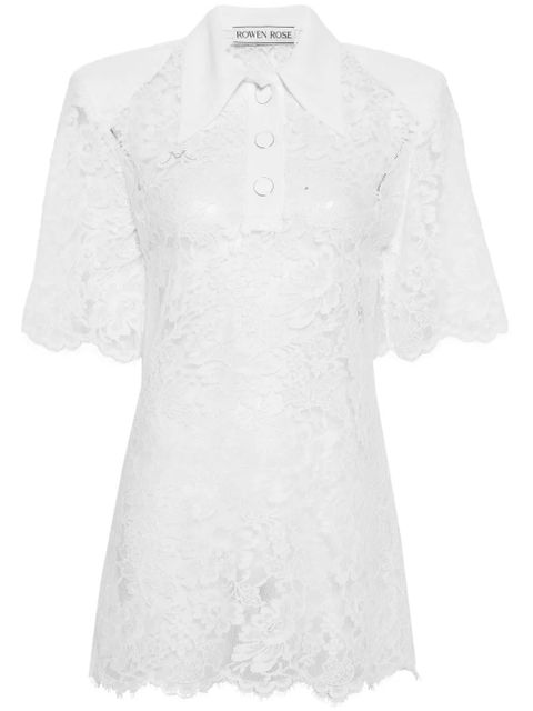 Rowen Rose lace collar polo shirt - Neutrals - zdjęcie produktu nr 1