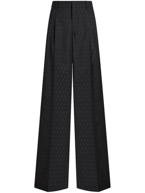 ETRO patterned-jacquard wool trousers - Black - zdjęcie produktu nr 1