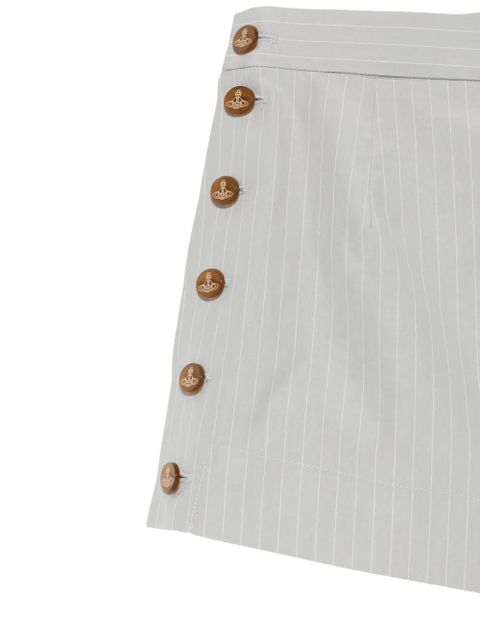 Vivienne Westwood stripe-pattern button-embellishment shorts - Grey