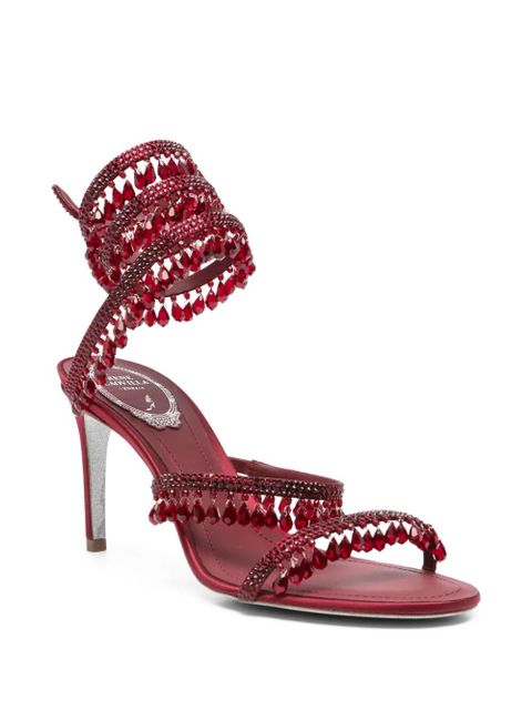 René Caovilla 85mm Chandelier crystal-embellished sandals - Red
