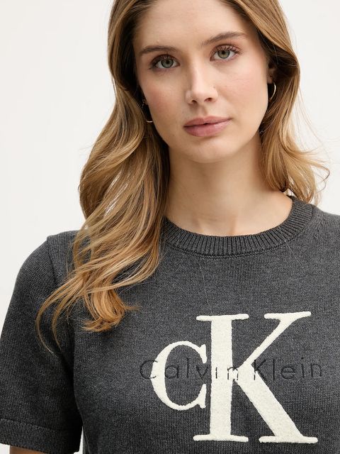 Calvin Klein Jeans t-shirt bawełniany damski kolor szary LV044E306G