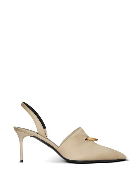 Balmain cotton gabardine slingbacks with piercing - Neutrals - zdjęcie produktu nr 1