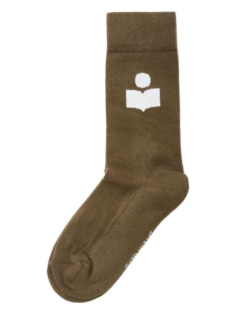 ISABEL MARANT logo-embroidered socks - Brown - zdjęcie produktu nr 1