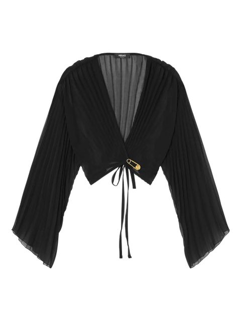 Versace Safety Pin cover-up pleated top - Black - zdjęcie produktu nr 1