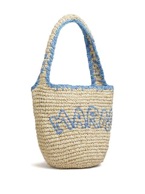 Marni crochet-embroidered shoulder bag - Neutrals