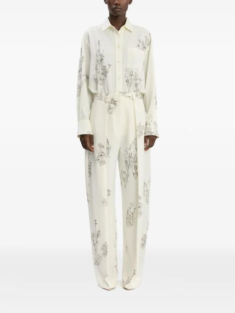 Victoria Beckham wide-leg floral trousers - Neutrals - zdjęcie produktu nr 2