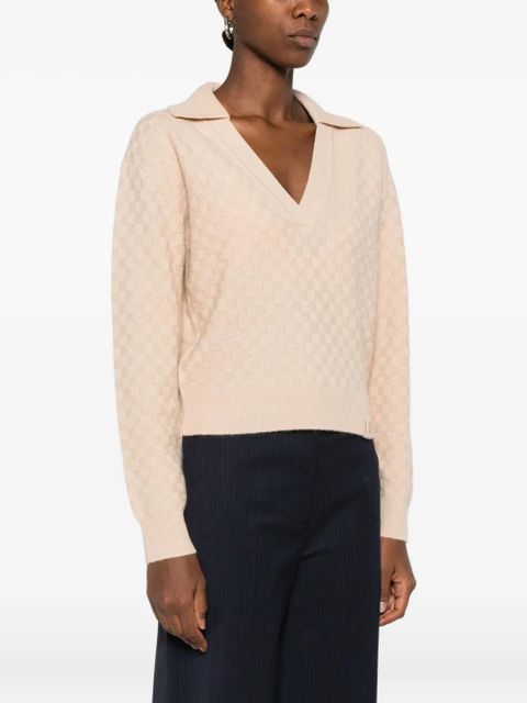 SANDRO textured V-neck sweater - Neutrals