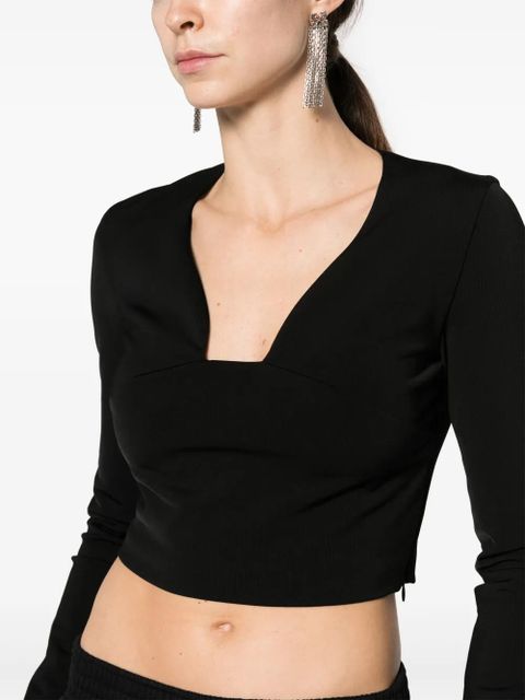 Givenchy square-neck cropped top - Black