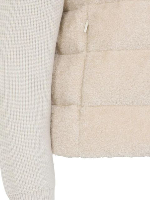 Moncler padded teddy wool zip-up cardigan - Neutrals