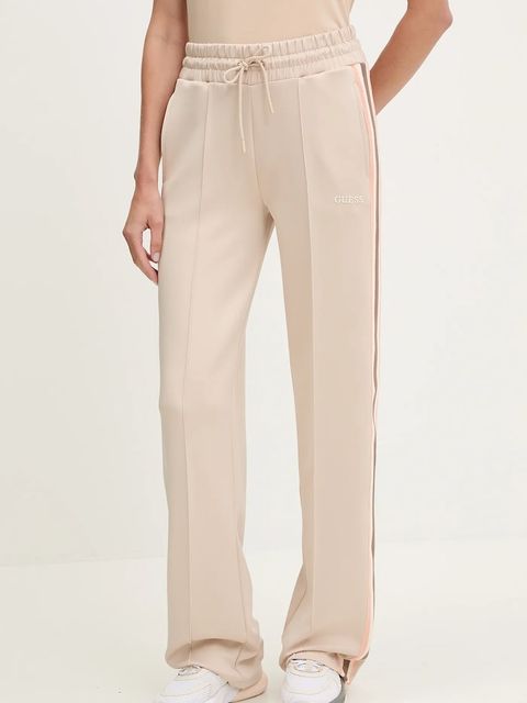 Guess spodnie dresowe YARROW damskie kolor beżowy z nadrukiem V5GB12 KCRU2 - zdjęcie produktu nr 1