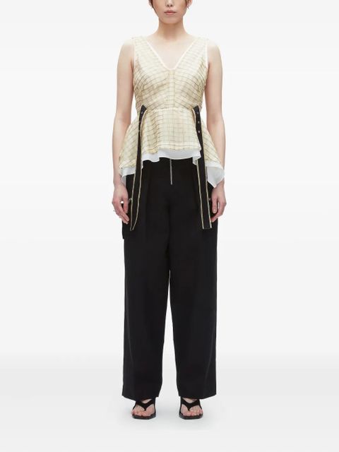 3.1 Phillip Lim checked peplum top - Neutrals - zdjęcie produktu nr 2