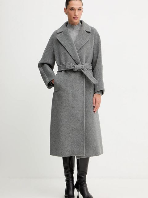 Weekend Max Mara płaszcz z dodatkiem wełny TEMPERA kolor szary 2525016082600 - zdjęcie produktu nr 1