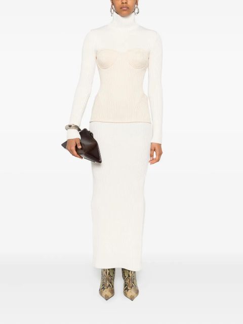 Jean Paul Gaultier ribbed-knit corset dress - Neutrals - zdjęcie produktu nr 2