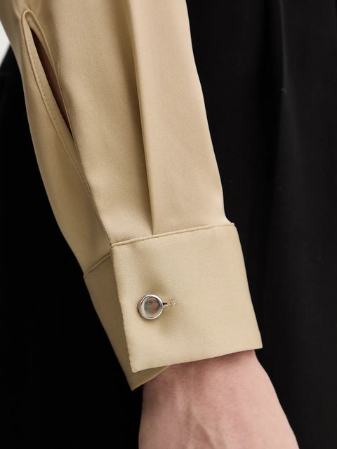 BOSS koszula jedwabna Banorah kolor beżowy regular 50538481