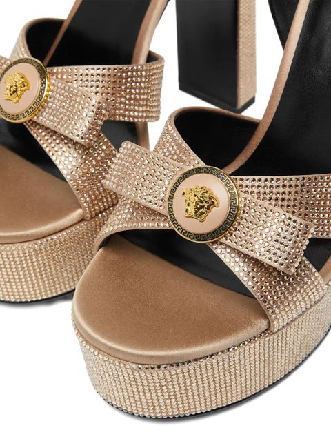 Versace 140mm crystal-embellished platform sandals - Brown