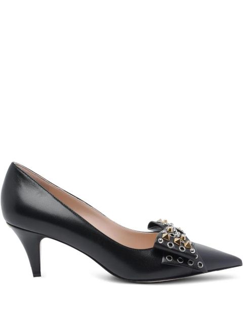 Valentino Garavani 65mm studded-bow pumps - Black - zdjęcie produktu nr 1