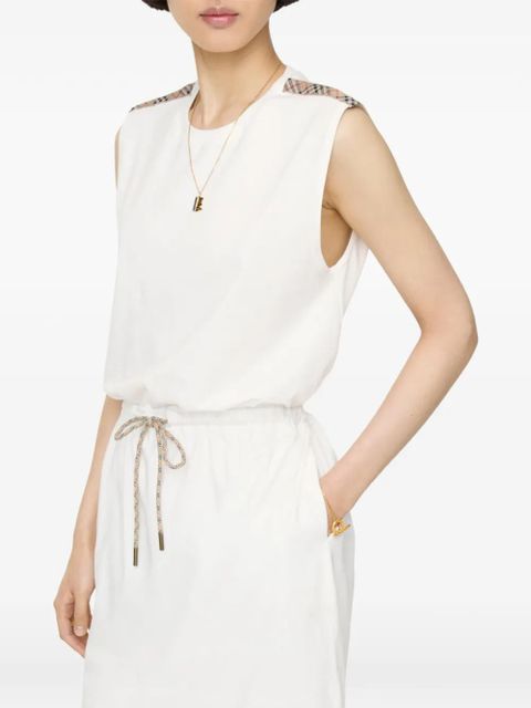 Burberry check trim cotton jersey dress - White - zdjęcie produktu nr 2