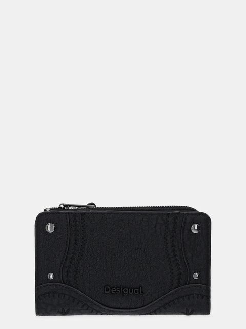 Desigual portfel EMBRO PATCH EMMA BLA damski kolor czarny 25WAYP17 - zdjęcie produktu nr 1